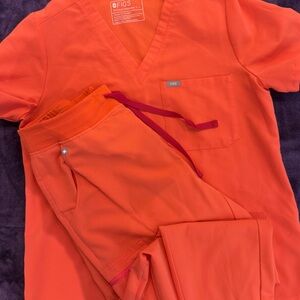 Figs set - sunset orange - Catarina and high waisted Zamora pant L